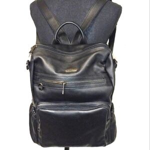 CLUCI women's faux leather backpack black large